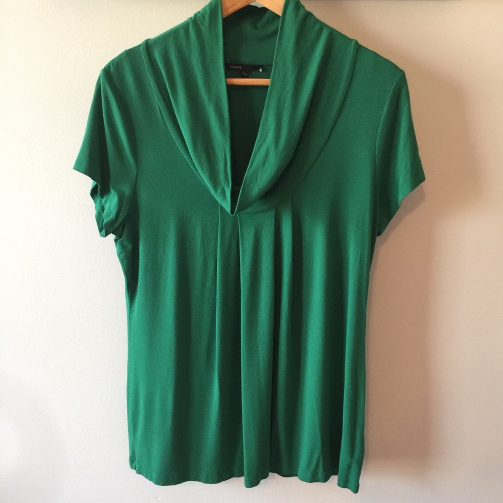 Chaus cowl neck top, Beautiful knit drape, L, EUC